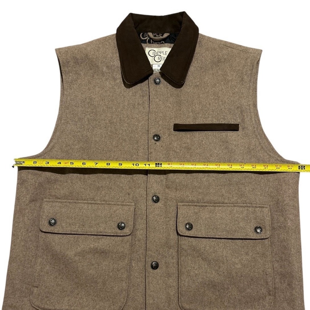 Cripple Creek Vest Men's Wool Vest Size XL Quilted Lining-Concealed Carry Brown - Picture 4 of 6